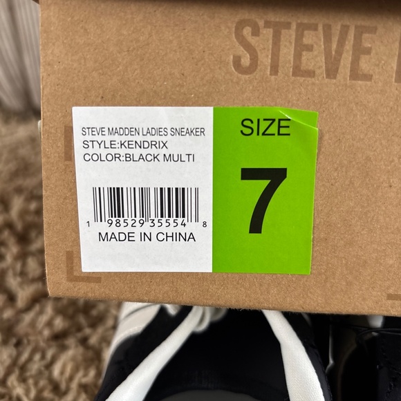 Steve Madden Black and White Sneakers - Picture 8 of 11